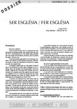 Ser Església / Fer Església