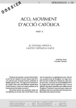 ACO, MOVIMENT D’ACCIÓ CATÒLICA – el Concili Vaticà II, l’acció catòlica i l’ACO