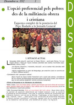 L’opció preferencial pels pobres des de la militància obrera i cristiana