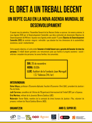 Jornada El dret a un treball decent: cartell