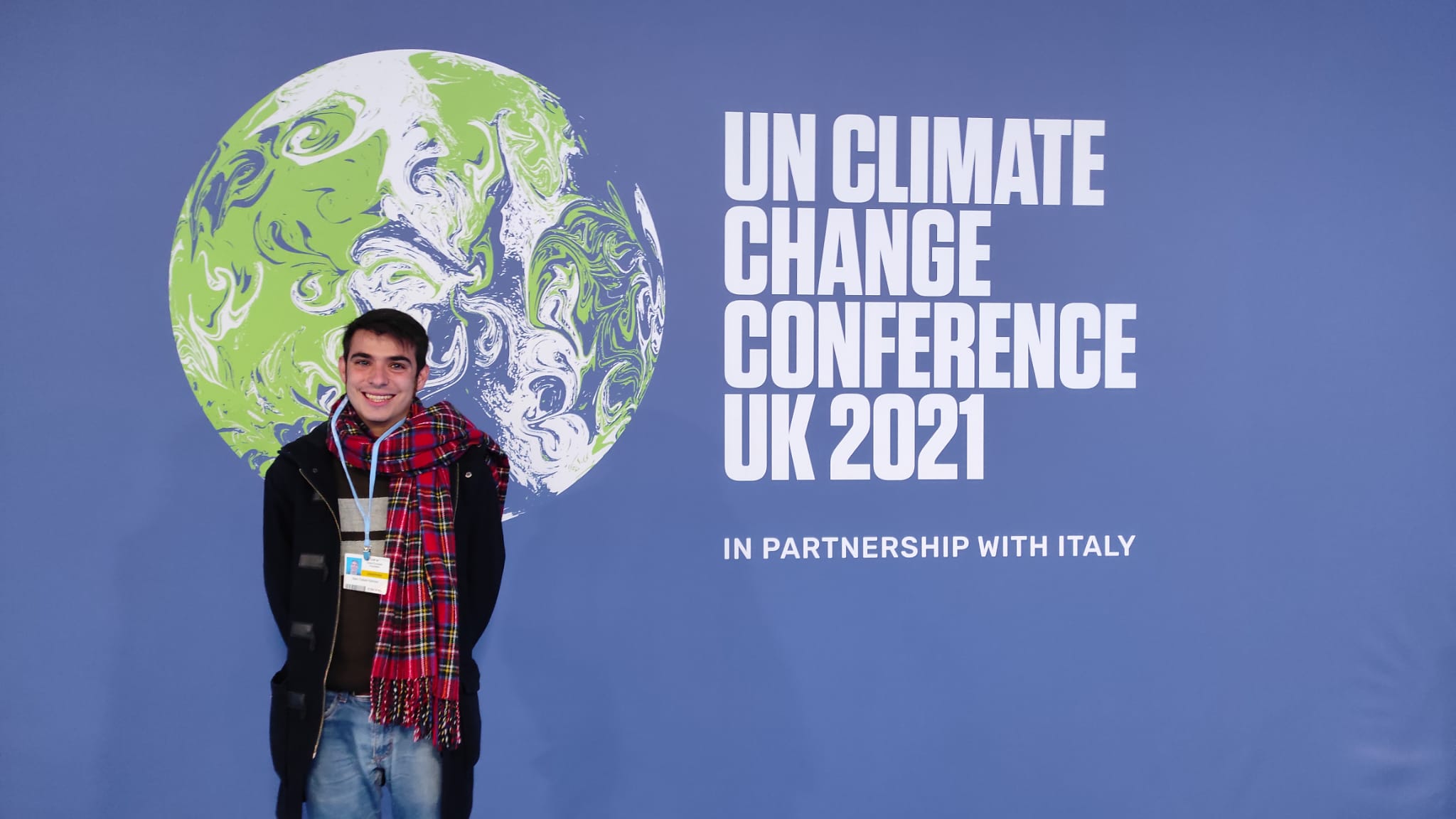 El militant de la JOC, Marc Collado, observador a la conferència climàtica COP26 celebrada a Glasgow.