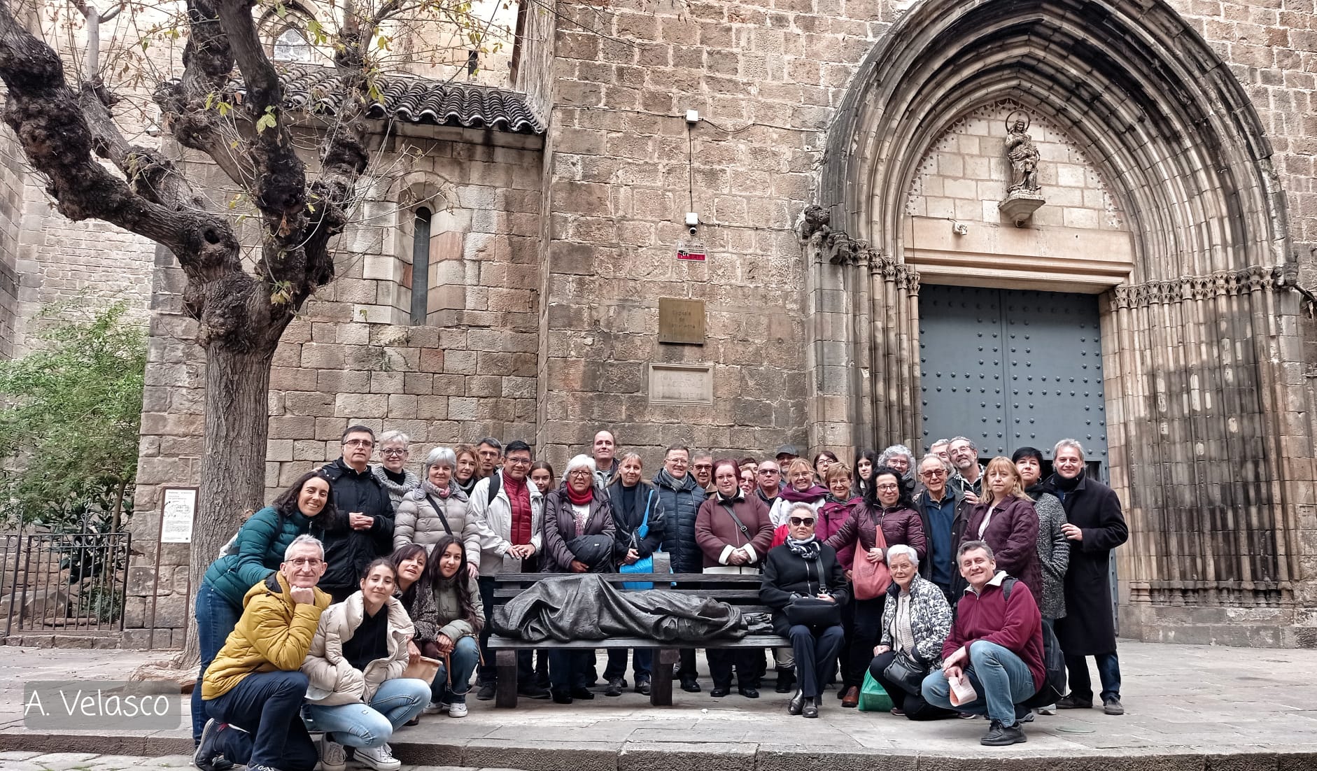 Grup de militants de la zona del Vallès Occidental a la parròquia de Santa Anna, de Barcelona.