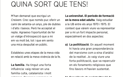 Creixem n. 21: “Quina sort que tens!”