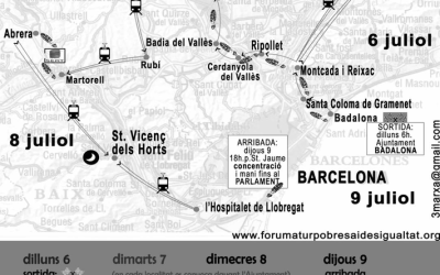 III Marxa per una Catalunya sense atur, pobresa i desigualtat: mapa